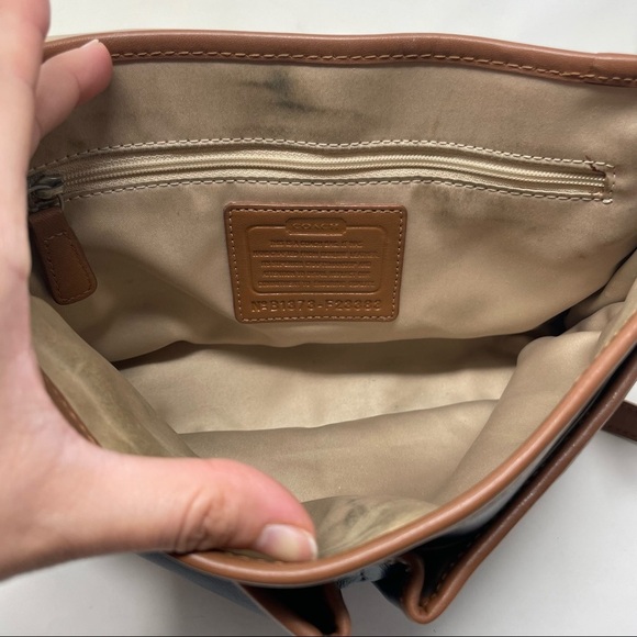 Coach Park Color Block Leather Crossbody Messenger Bag Coastal Nautical - Picture 10 of 13